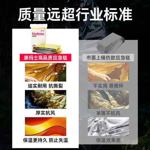 康玛士户外应急保温毯防寒保暖急救毯防晒野外生存加厚便携压缩毯 - 图0