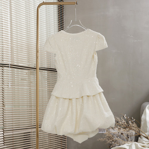 SELF PORTRAIT 女士白色织物面料蓬蓬连衣裙淑女裙银泰 300217 - 图3