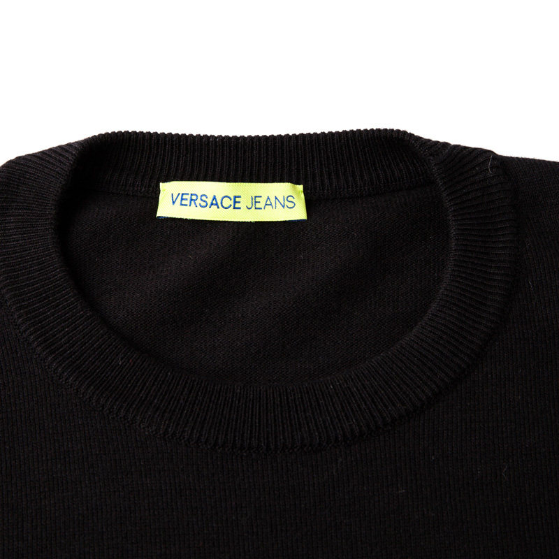 versace /范思哲深蓝色logo针织衫 银泰百货精品针织衫/毛衣
