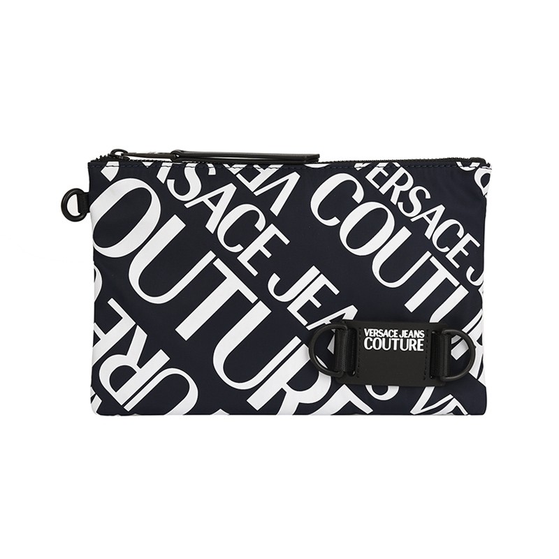 范思哲男士白色logo中号手拿包 银泰百货精品男士包袋