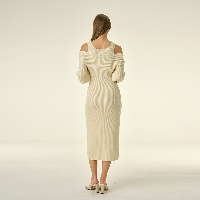 INSPIRE&amp;STORIES 博主同款简约休闲肌理两件套针织连衣裙,淘宝优惠券,粉丝福利购,淘宝优惠卷