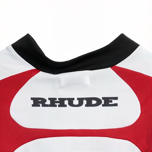 rhude美式复古赛车风字母图案辣妹短款T恤银泰百货 301596-图2
