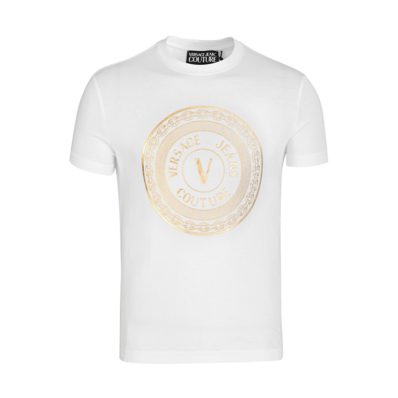 versace范思哲潮流圆形烫金t恤 银泰百货精品T恤