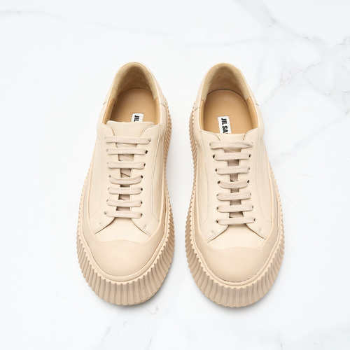 JIL SANDER 日常休闲女士羊皮经典洗涤饼干鞋银泰百货精品 301596 - 图0