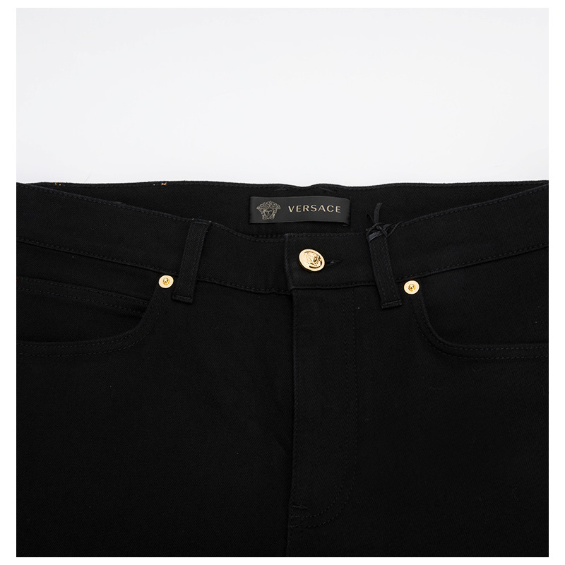 gianni versace黑色男士休闲牛仔裤 银泰百货精品牛仔裤