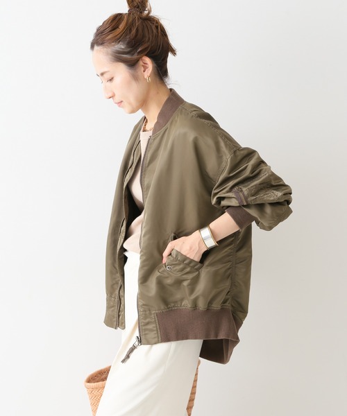 日单2025秋新品百搭小松vintage染色尼龙复古MA-1短外套FRAMEWORK - 图3