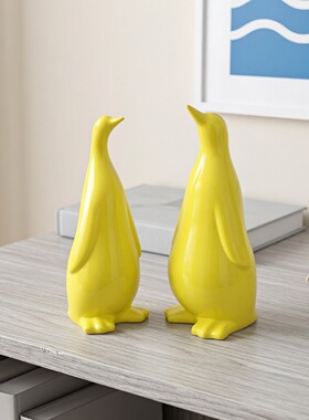 简约现代陶瓷黄色样板间软装摆件