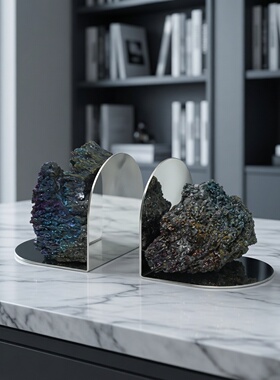 现代简约创意玛瑙木化石书摆件