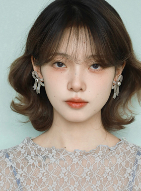 西迟原创设计树脂女蝴蝶结耳环