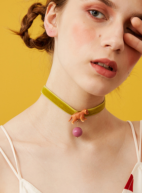 西迟小狮子挂珠锁骨链小众设计