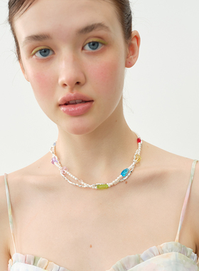 双层碎银子项链西迟女