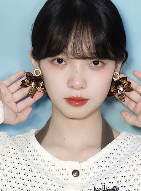 西迟原创设计树脂女立体夸张耳环