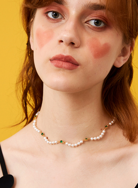 西迟原创设计绿色女小众秋季项链