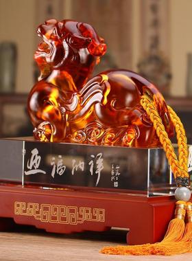 招财貔貅摆件老板办公室桌面家居客厅装饰乔迁开业礼品琉璃