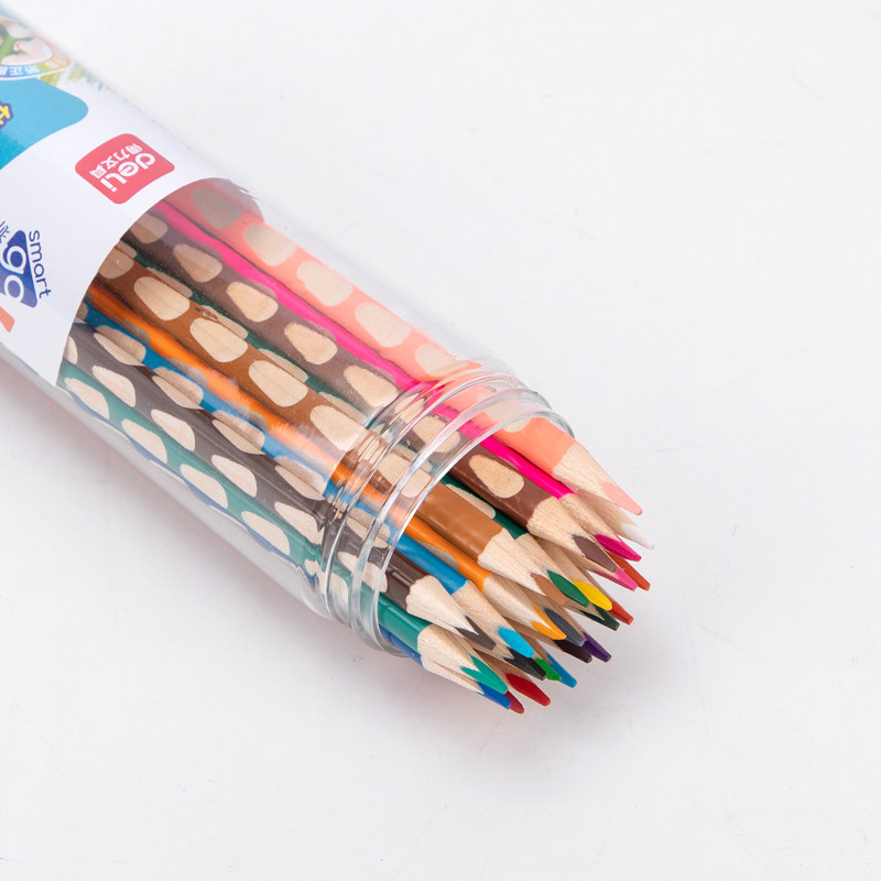 得力68111原木洞洞彩色铅笔彩铅笔小学生用一年级美术生24色画笔,淘宝优惠券,粉丝福利购,淘宝优惠卷