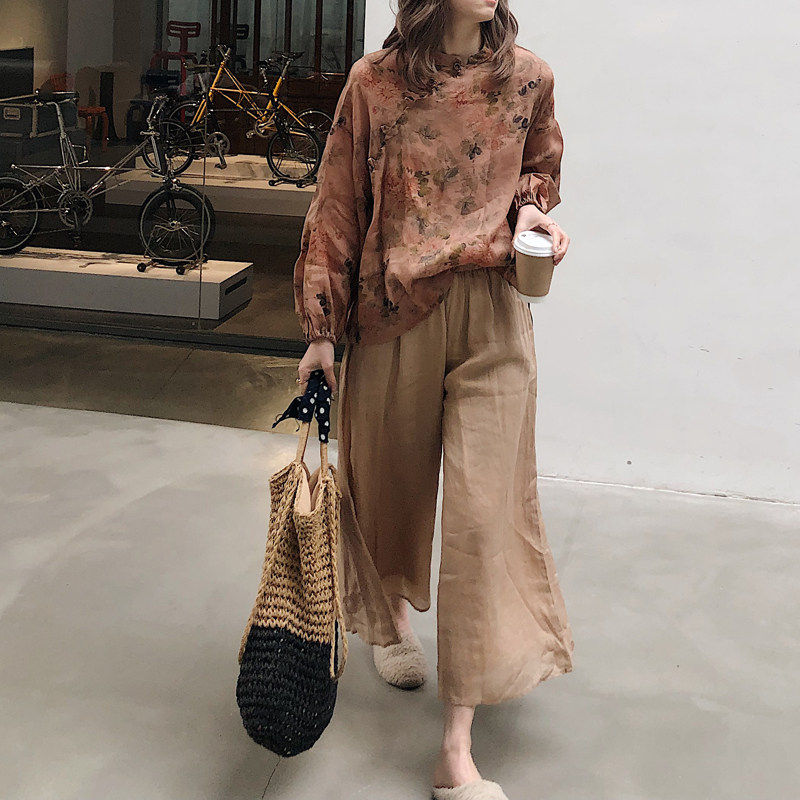 2026春夏新女日系大码复古宽松显瘦棉麻亚麻苎麻阔腿九分裤含里衬,淘宝优惠券,粉丝福利购,淘宝优惠卷