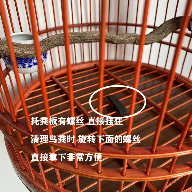 玉鸟竹笼金丝雀鸟笼刷漆金青相思柳莺鸟笼子靛颏贝子竹子鸟笼包邮 - 图0