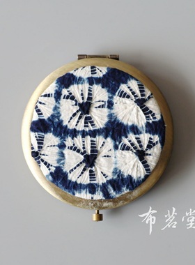 便携小镜子手工扎染布茗堂