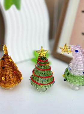 圣诞树装饰琉璃圣诞节手工小摆件