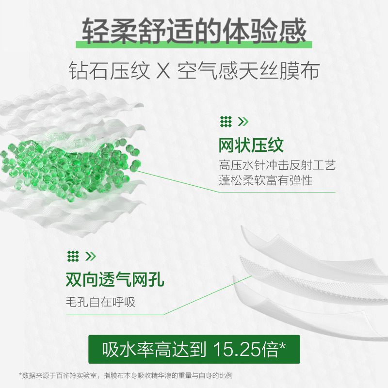 百雀羚旗舰店百雀羚透明质酸钠锁水面膜积雪草补水保湿滋润贴片面膜正品2