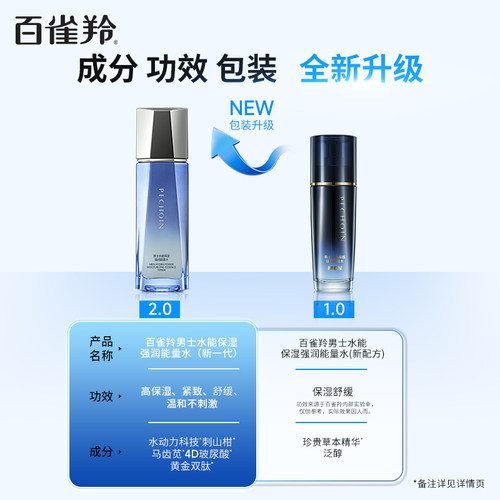 百雀羚男士水能保湿强润能量水补水水润滋润舒缓旗舰店官网正品 - 图0