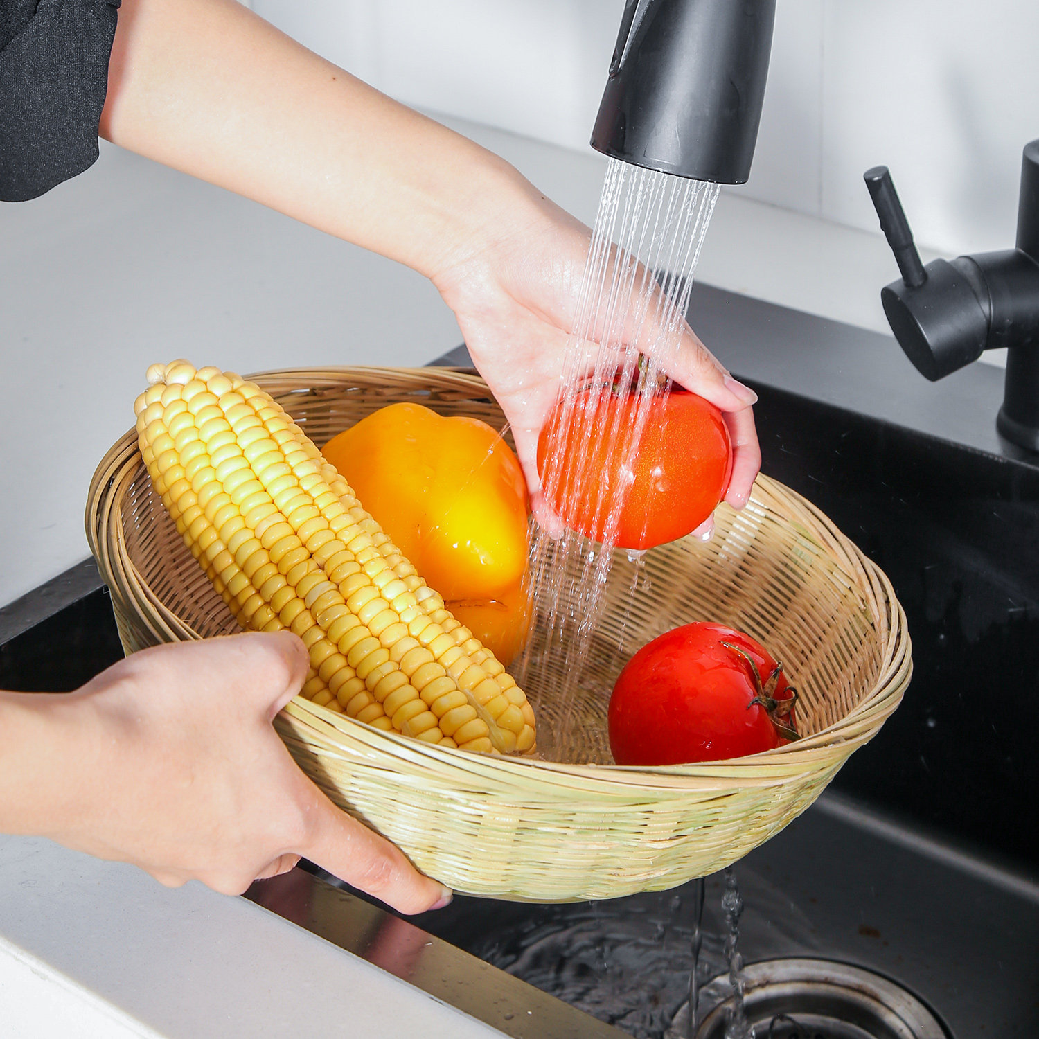 竹编收纳筐客厅水果盘农家用馒头筐簸箕干果糖果盘厨房沥水洗菜篮,淘宝优惠券,粉丝福利购,淘宝优惠卷