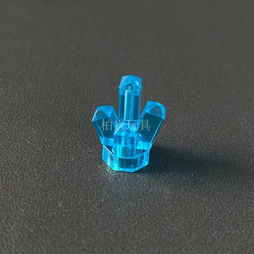 国产MOC兼容30385小颗粒积木装饰零配件 宝石 矿石 水晶石 透明蓝 - 图2