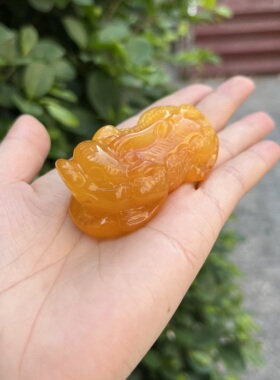 天然二代蜜蜡吊坠男女士鸡油黄皮项链二代琥珀蜜蜡招财貔貅挂坠