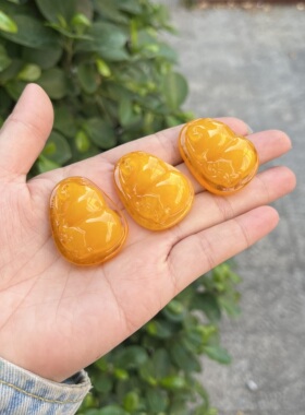 天然二代蜜蜡配件椭圆形葫芦造型DIY手工饰品材料毛衣吊坠手把件