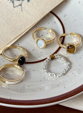 小红书同款冷淡风小众设计独特古装饰贝母仿虎眼石高级感女生