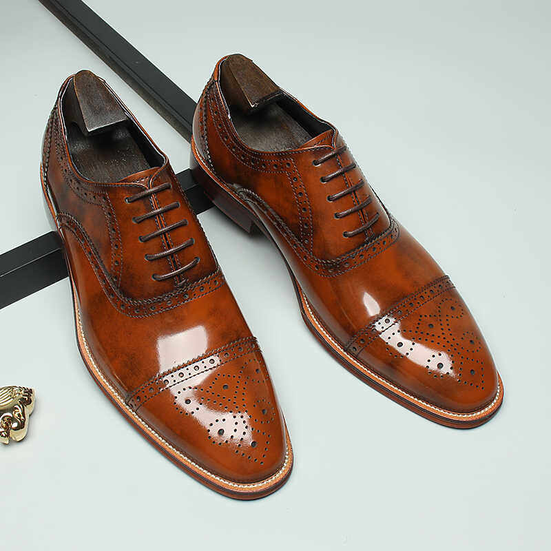 新款布洛克雕花三接头男士商务正装皮鞋时尚高档开边珠亮皮西装鞋,淘宝优惠券,粉丝福利购,淘宝优惠卷