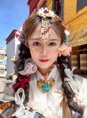 松石半宝石中国风手工制作额饰