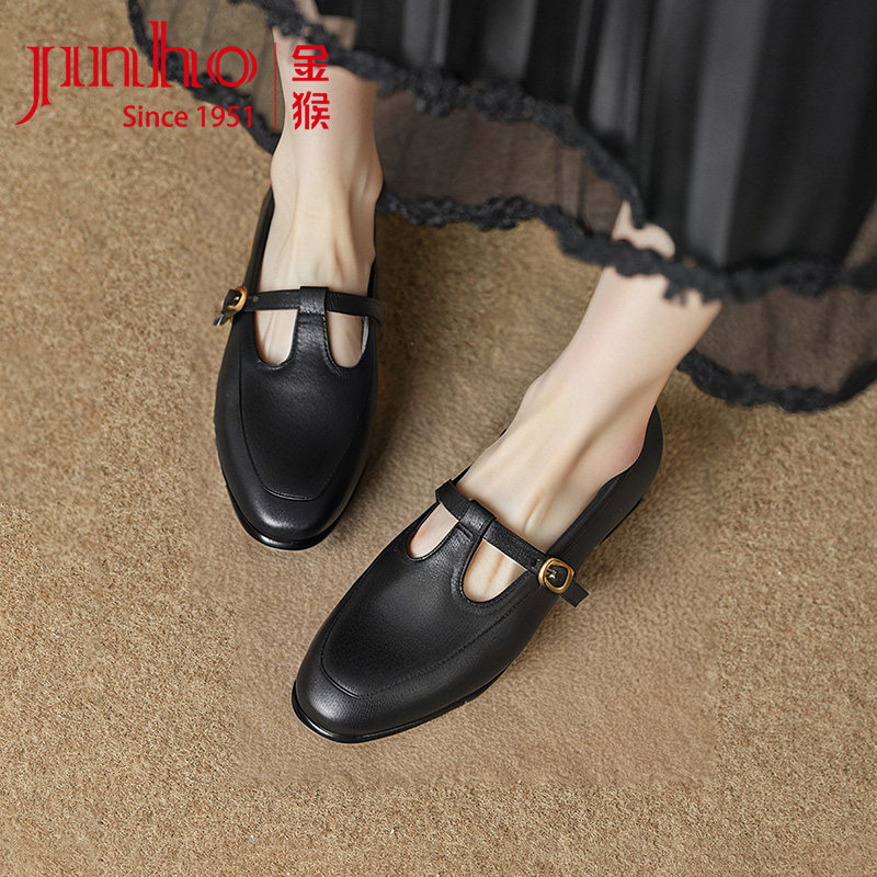 金猴皮鞋女2025秋季新款浅口软底软面舒适羊皮单鞋女平底芭蕾舞鞋,淘宝优惠券,粉丝福利购,淘宝优惠卷
