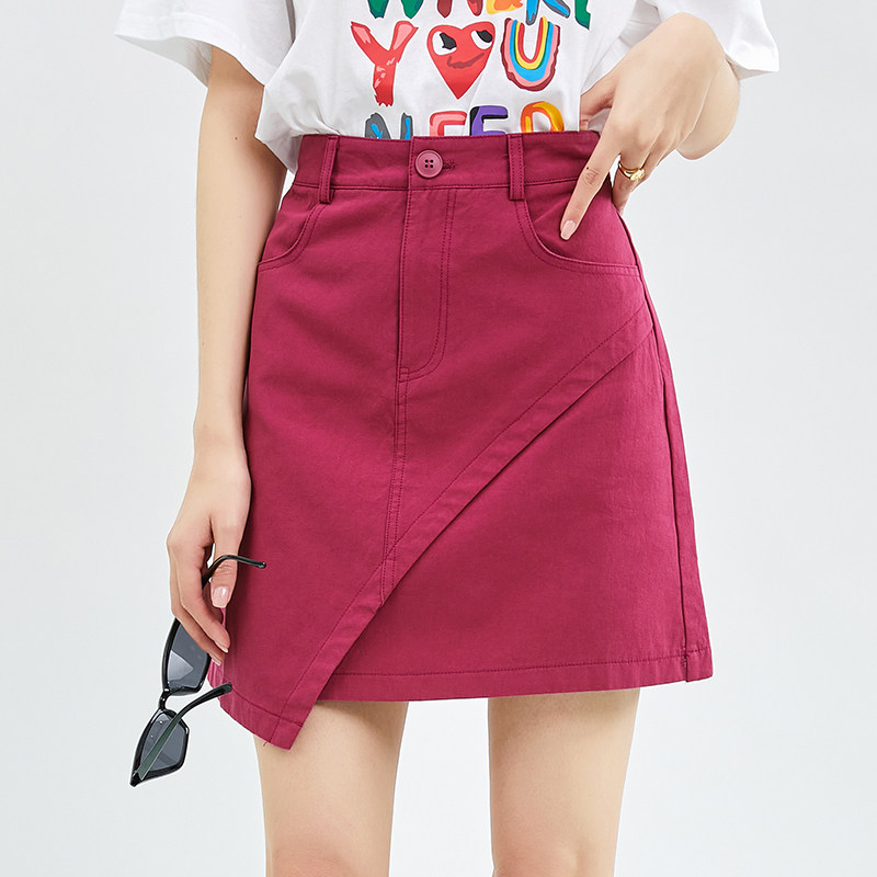 卓多姿设计感绿色高腰2023子半身裙 zdorzi半身裙