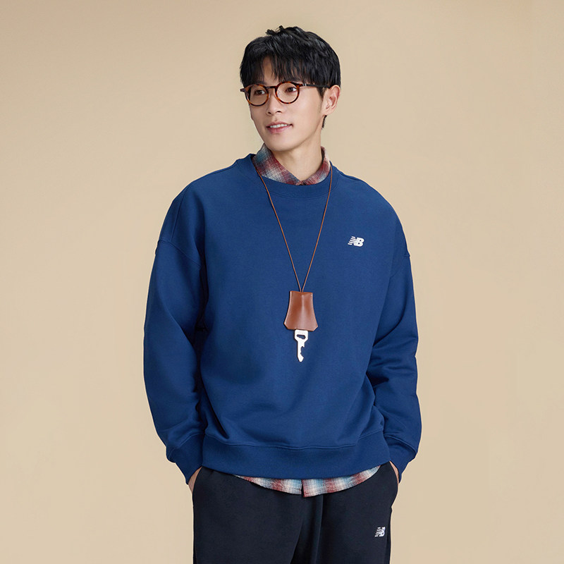 New Balance NB官方正品秋季男宽松运动经典圆领套头卫衣MT41507 正品秋实拍商品图
