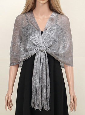 Gold and Silver Thread Shawl/Tablecloth Scarf Evening Gowns