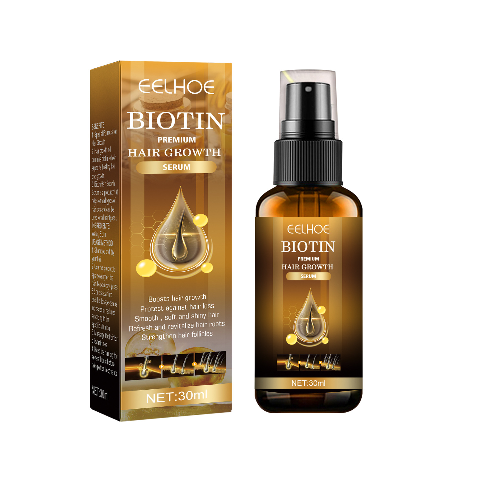 Ginger Hair Fast Growth Serum Spray Biotin Anti Hair Loss - 图3