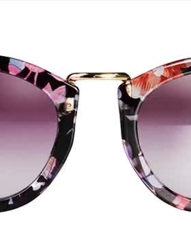 花色欧美复古太阳镜金属箭头圆形