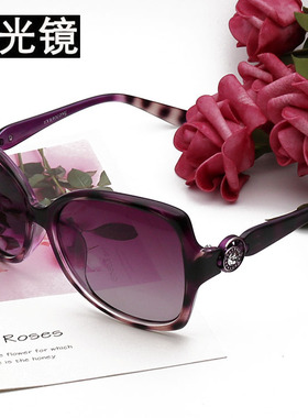墨镜女士圆脸明星款镶钻太阳镜