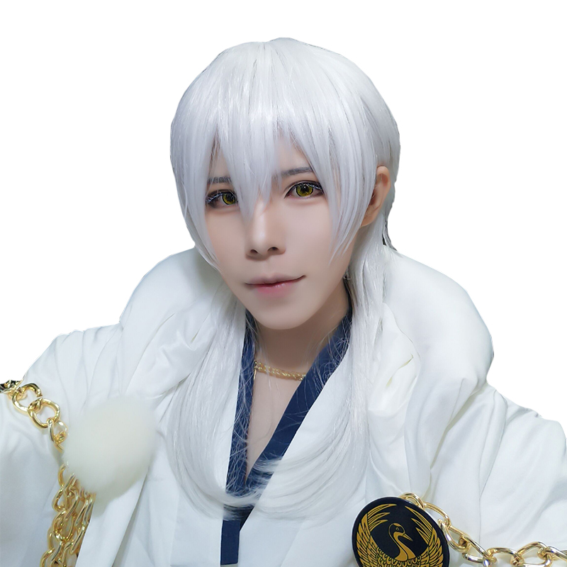 萌香家 刀剑乱舞/鶴丸国永/姥爷/鹤丸/槙岛圣护cosplay假发 - 图3