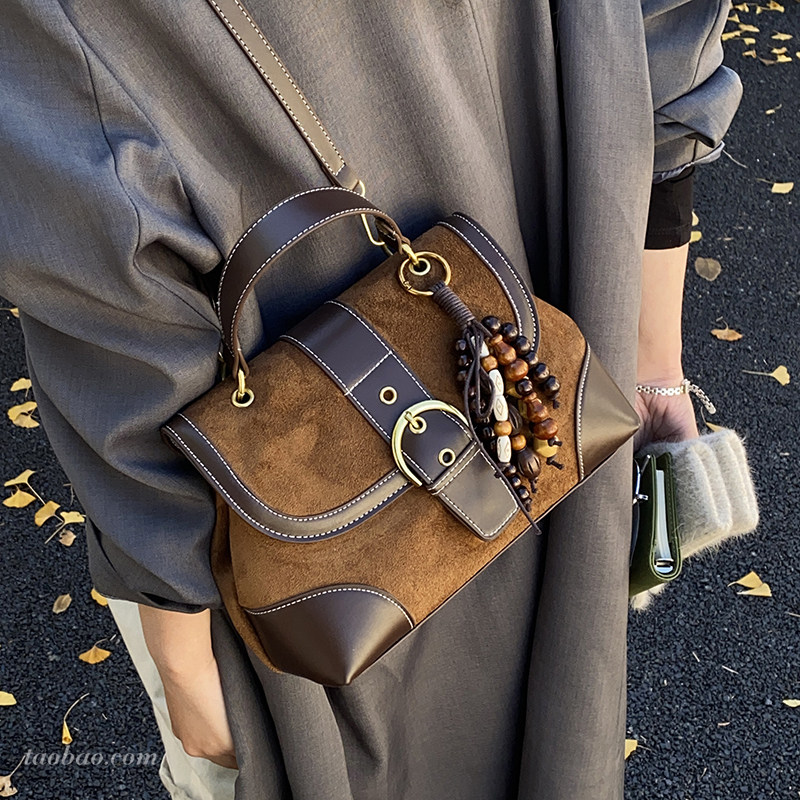 秋冬季复古小包包女2025新款时尚撞色百搭斜挎包超火手提包小拎包,淘宝优惠券,粉丝福利购,淘宝优惠卷