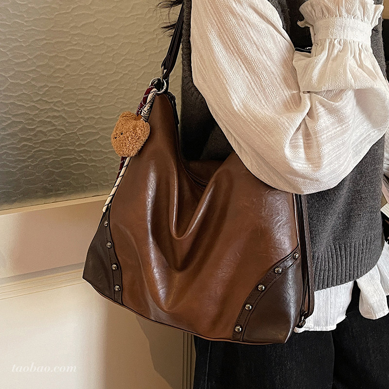 美式复古大容量包包女2026新款通勤百搭单肩斜挎包多用双肩后背包,淘宝优惠券,粉丝福利购,淘宝优惠卷