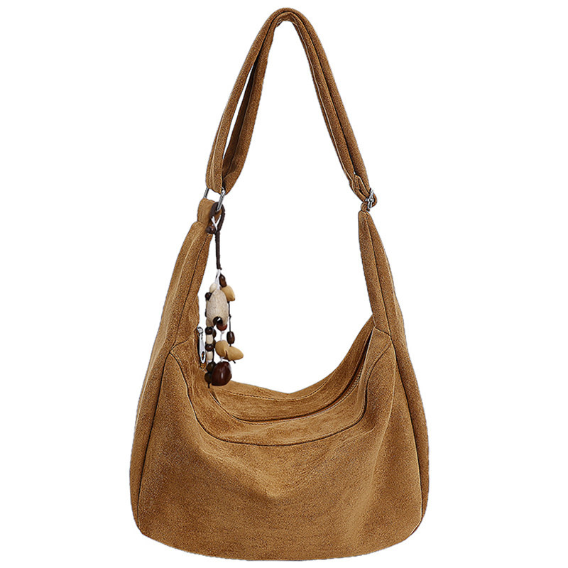 松弛感复古麂皮绒包包女2025秋冬新款通勤单肩包休闲大容量斜挎包,淘宝优惠券,粉丝福利购,淘宝优惠卷