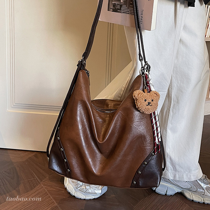 美式复古大容量包包女2026新款通勤百搭单肩斜挎包多用双肩后背包,淘宝优惠券,粉丝福利购,淘宝优惠卷