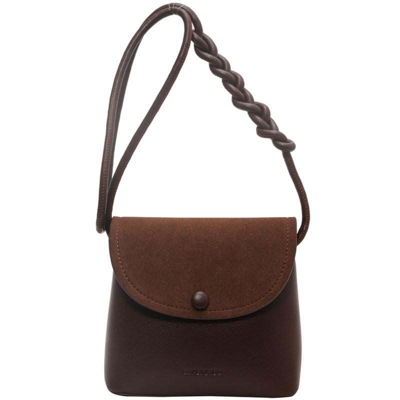 秋冬复古磨砂斜挎小包包女2025新款上班通勤手机包编织肩带水桶包,淘宝优惠券,粉丝福利购,淘宝优惠卷