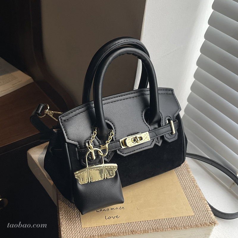 秋冬季复古美拉德棕色小包包女2025新款通勤百搭斜挎包手提铂金包,淘宝优惠券,粉丝福利购,淘宝优惠卷