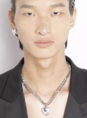 FFM镀金超级爱心宝石吊坠项链