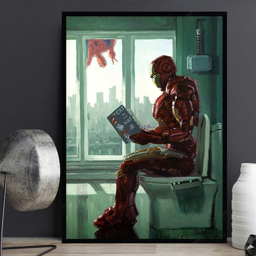 Iron Man 钢铁侠电影海报装饰画 极简酒吧餐厅壁画儿童房床头挂画 - 图2