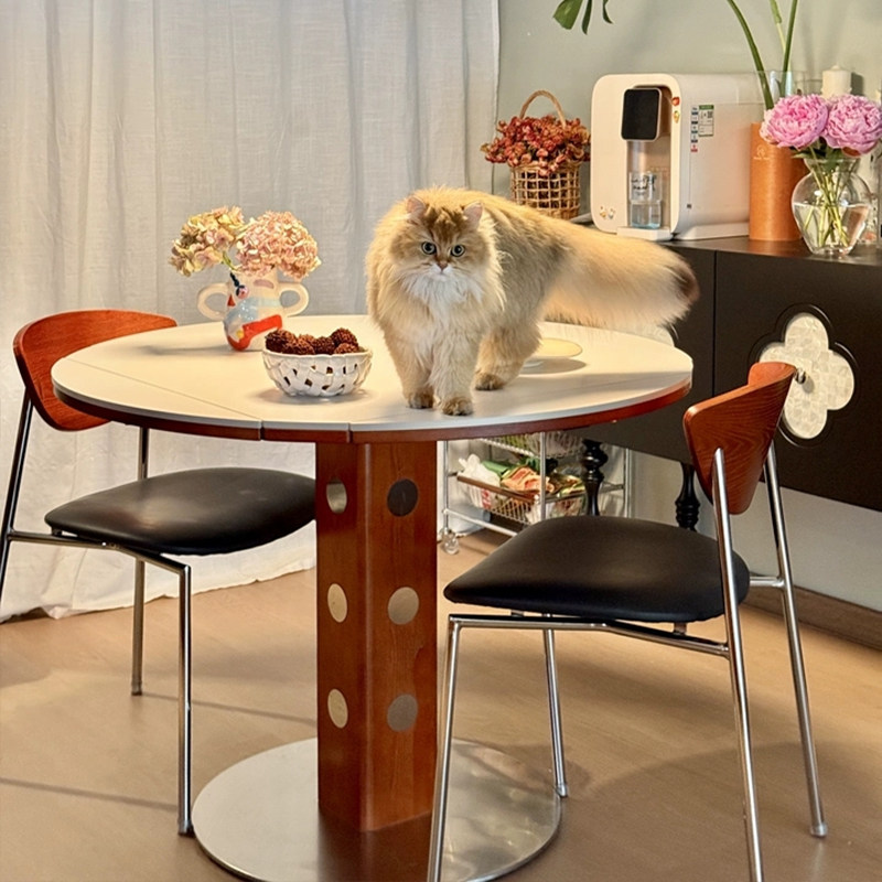 实木多功能餐台可变圆桌家用小户型轻奢岩板伸缩正方形折叠桌椅子,淘宝优惠券,粉丝福利购,淘宝优惠卷