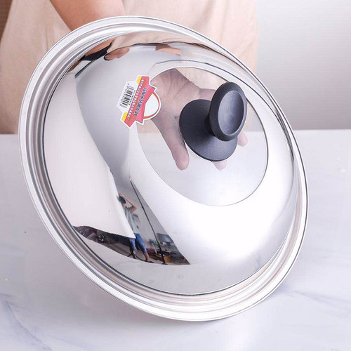 锅盖家用不锈钢钢化玻璃耐高温透明炒锅盖32cm34cm通用可视锅盖 - 图0